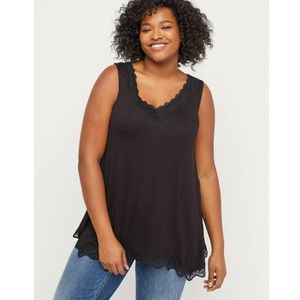 Lane Bryant Lace Trim Swing Tank Size 14/16 NWOT
